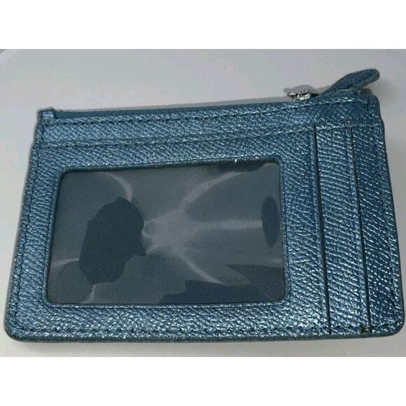 COACH Pebble Leather Mini Skinny Id Case/Card Key Metallic - Picture 2 of 5